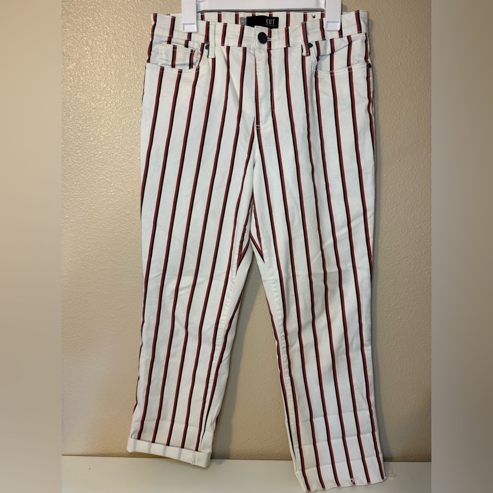 Kut from the Kloth white striped pants women’s 12